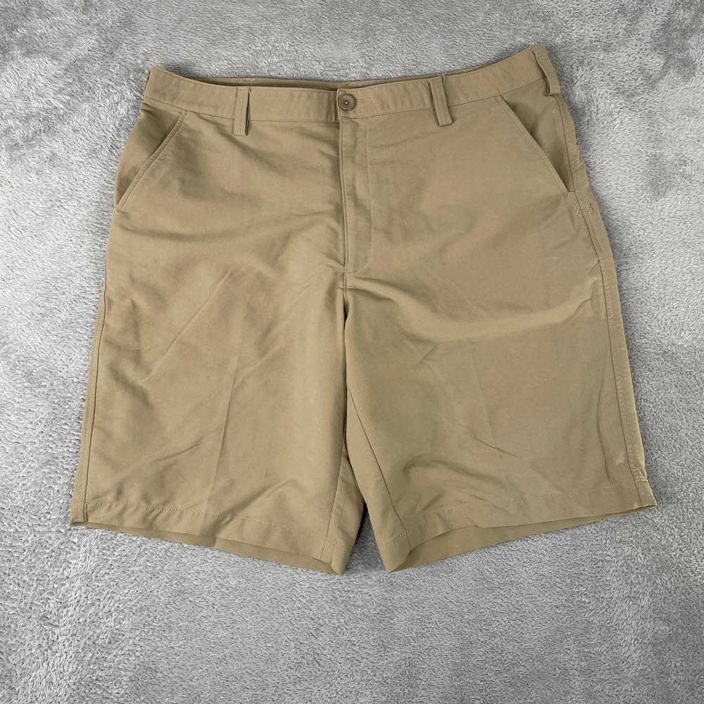 Under Armour Golf Shorts Mens 40 Khaki Performance Stretch Flat Front Outdoor